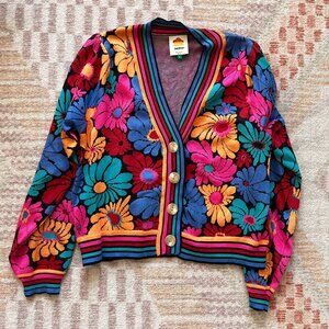 FARM Rio Daisy Flower Cardigan Sweater- Size Medium
